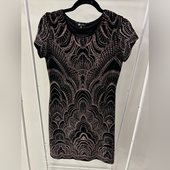 Jump Black and Rose Gold Art Deco Mini Dress - Picture 3 of 5